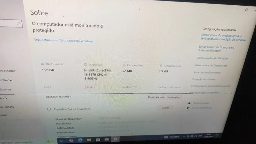 Pc desktop I5 3570 16GB