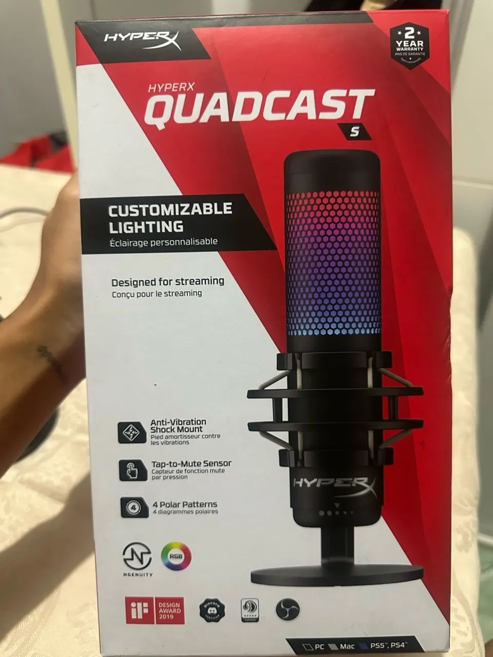 Microfone hyperx quadcast s Muito novo - Foto 3