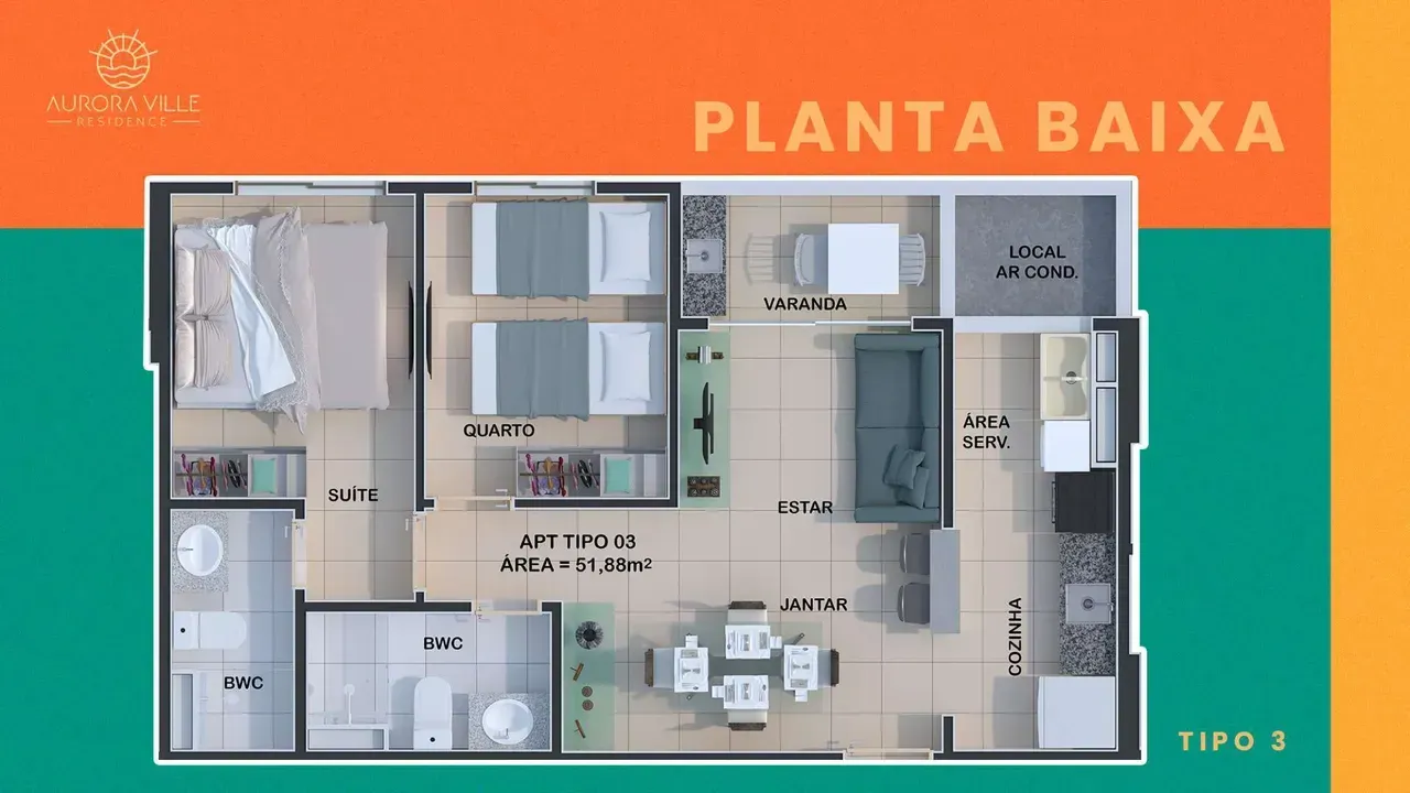 PLANTA 51m²