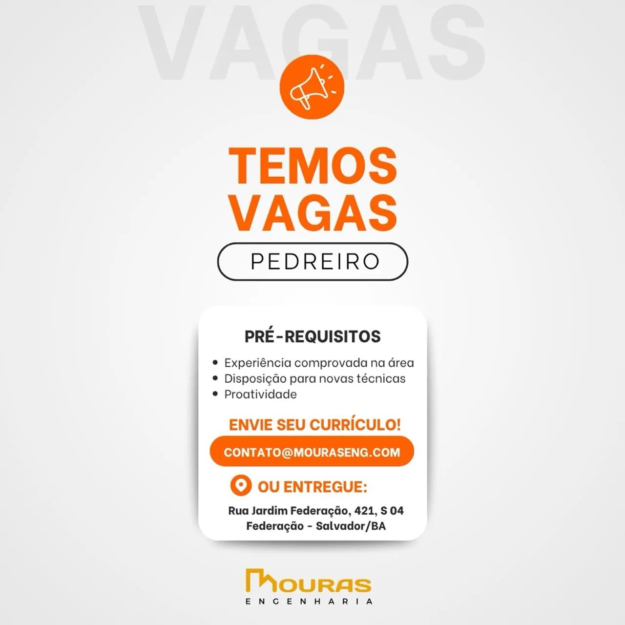 Vaga pedreiro