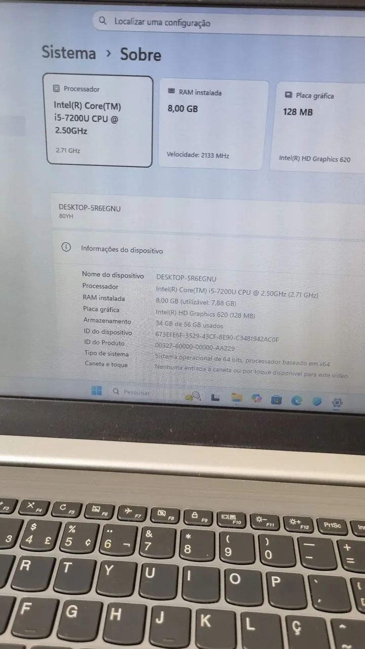Notebook Lenovo i5. 7ª Geração  - Foto 5