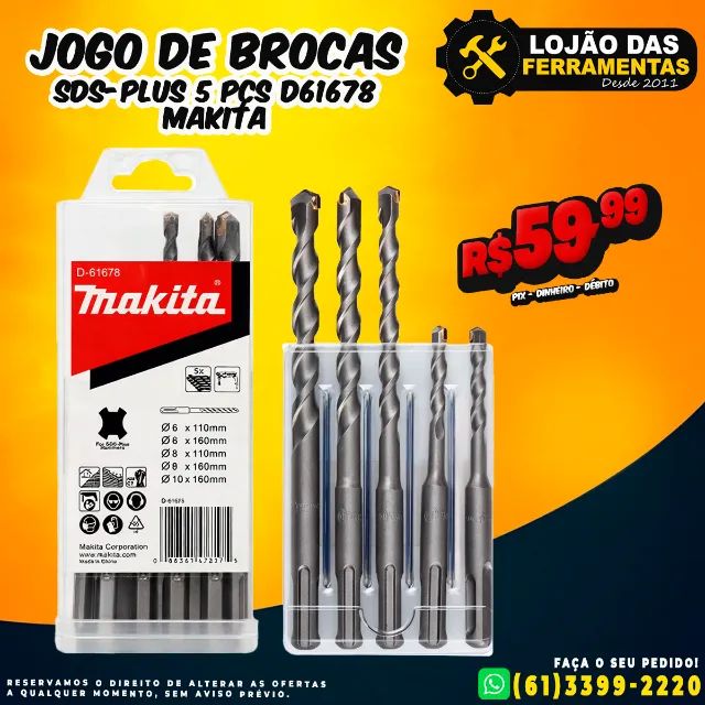 Jogo de Brocas Sds-Plus 5 Pçs D61678 Makita