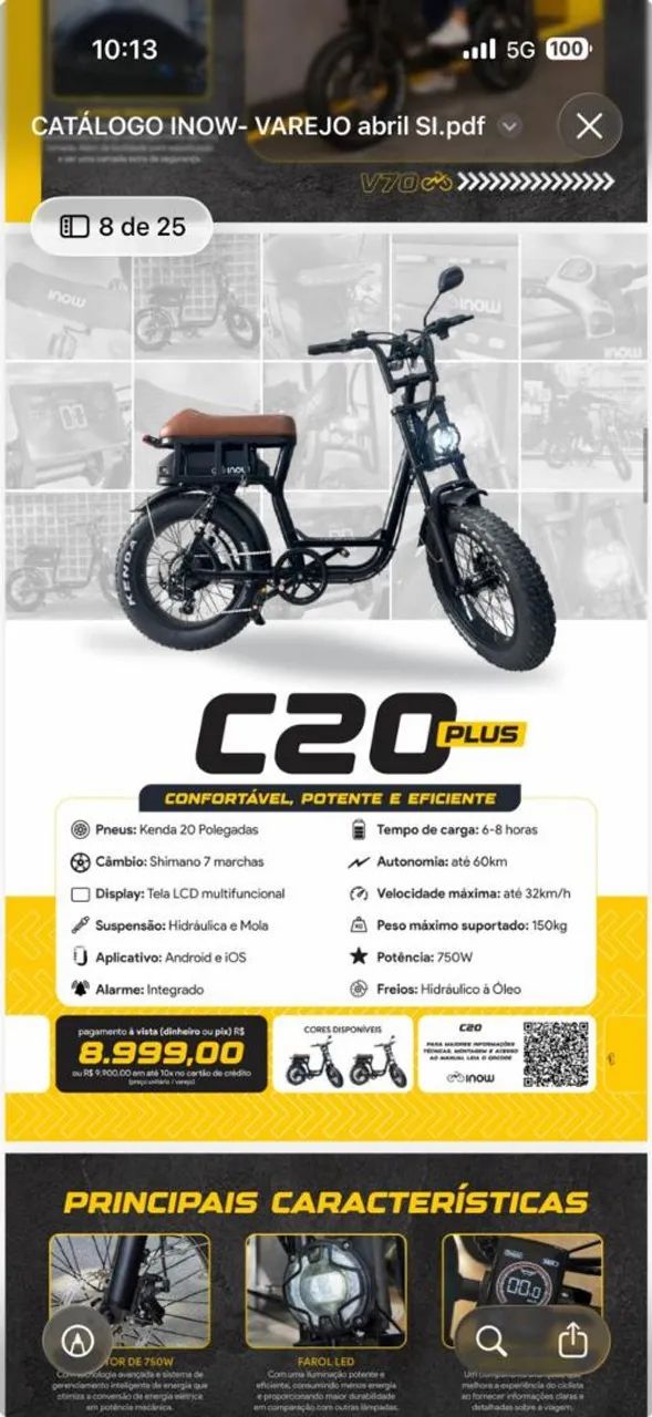 C20 bicicleta elétrica 