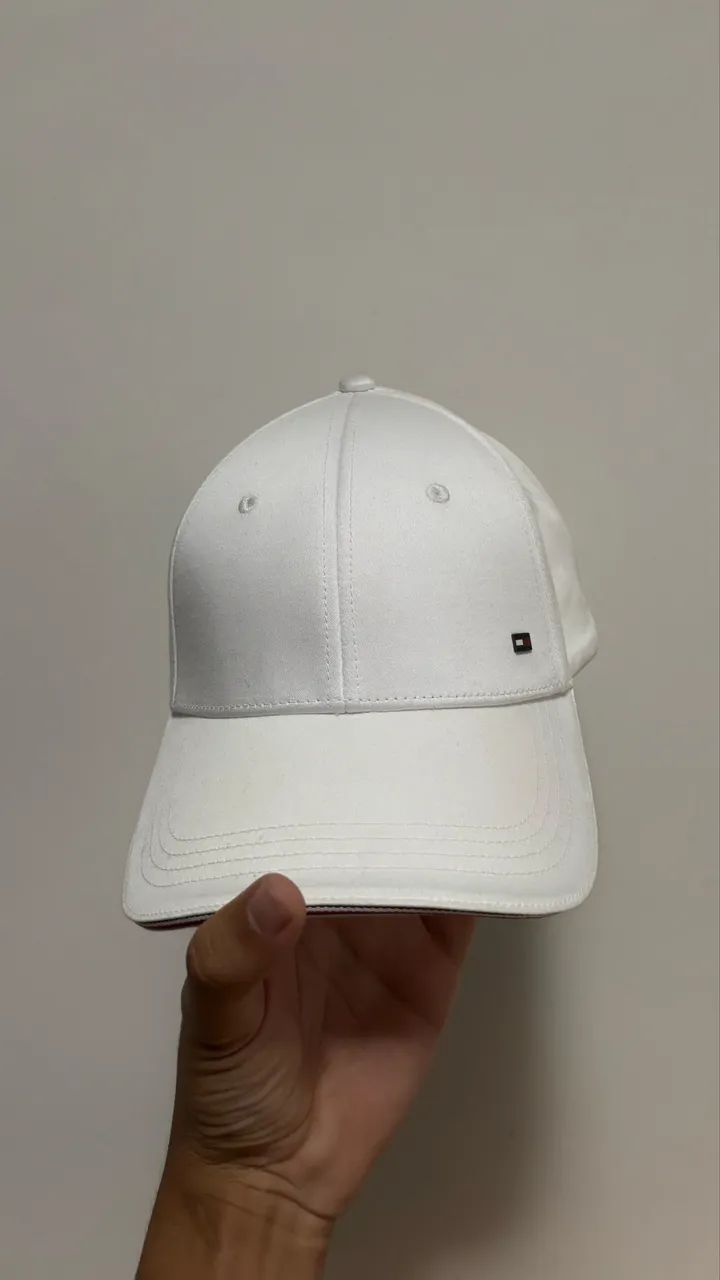 Boné da tommy Hilfiger logo bordado branco  - Foto 2