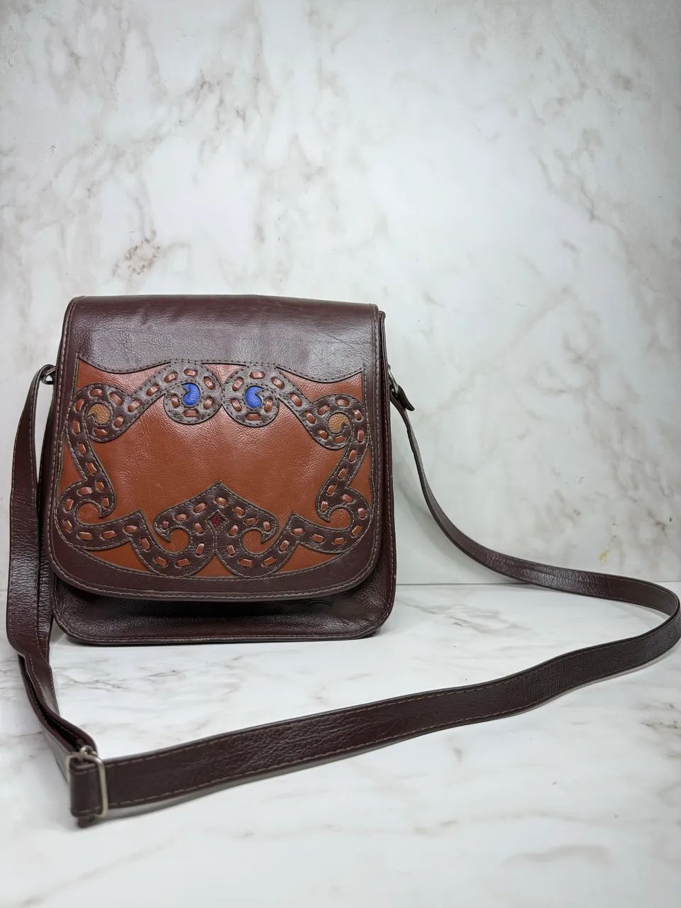 Bolsa marrom couro legítimo 