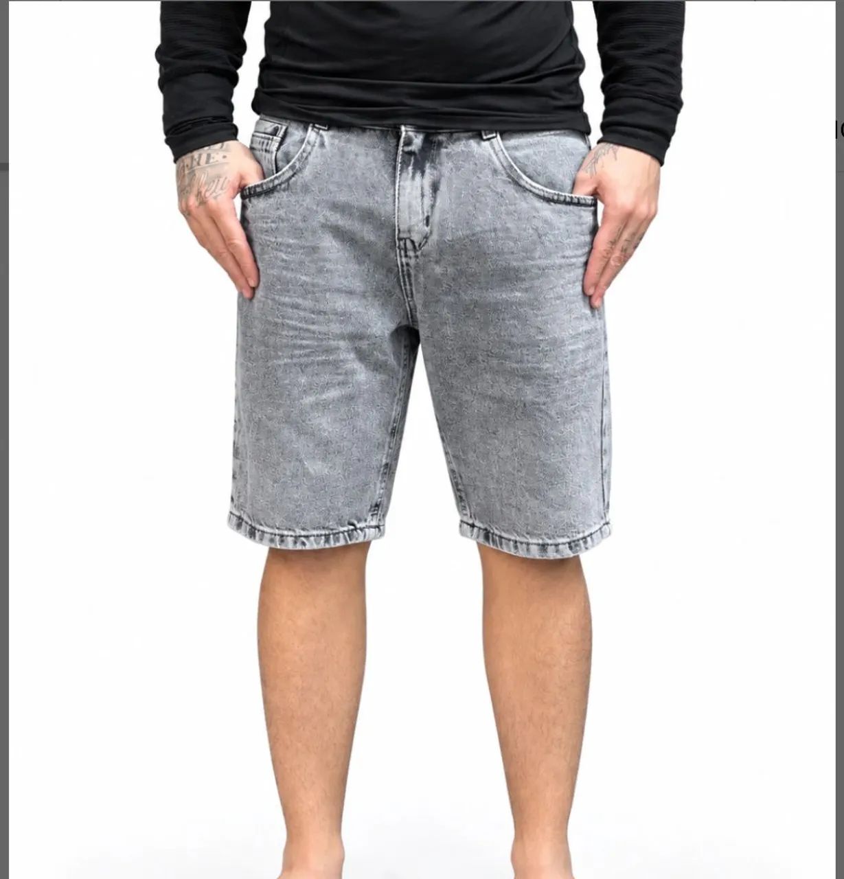 Bermuda Jeans City Denim Cinza