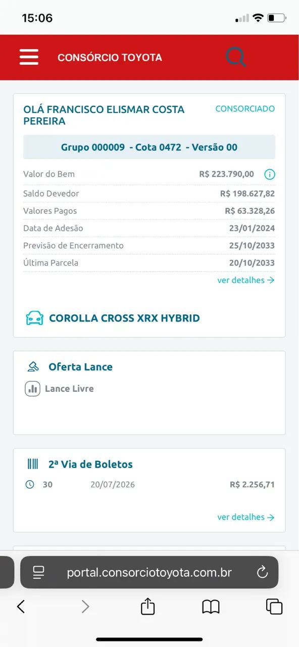 Vendo consórcio 
