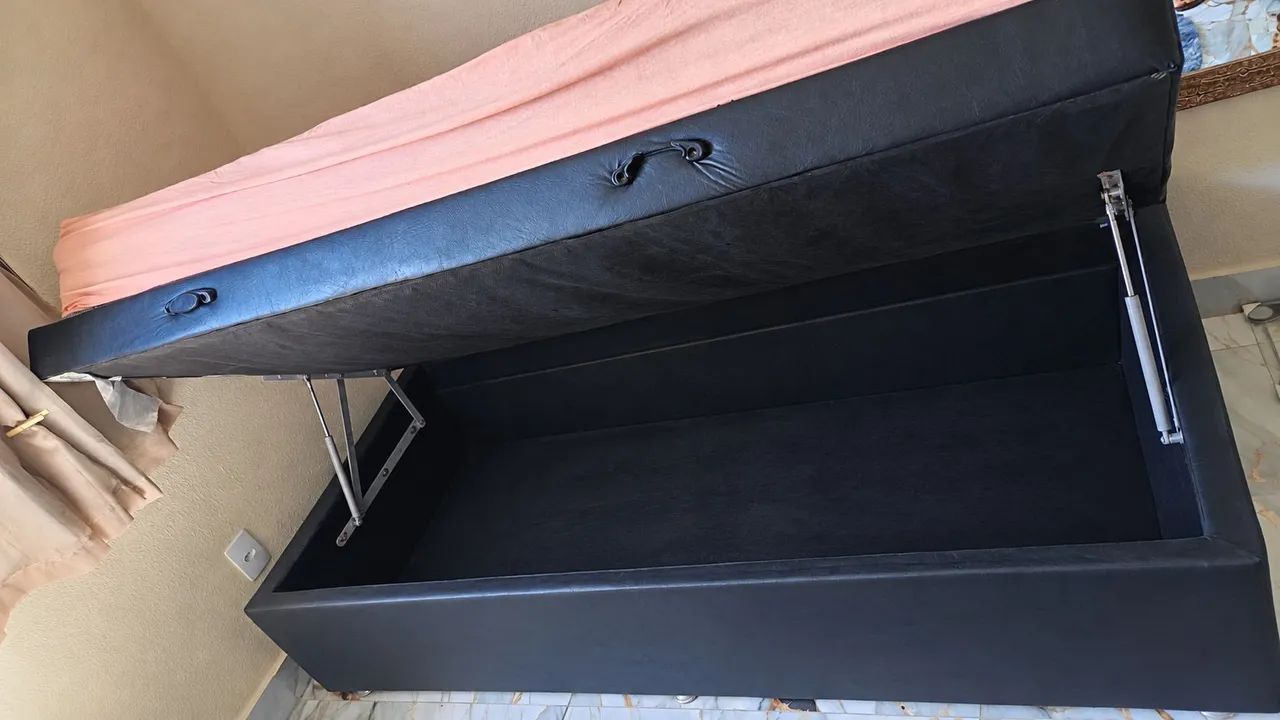 Cama baú + Colchão Solteiro