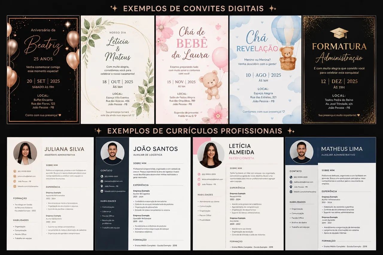 Convites Digitais e Currículos Profissionais Personalizados - Foto 2