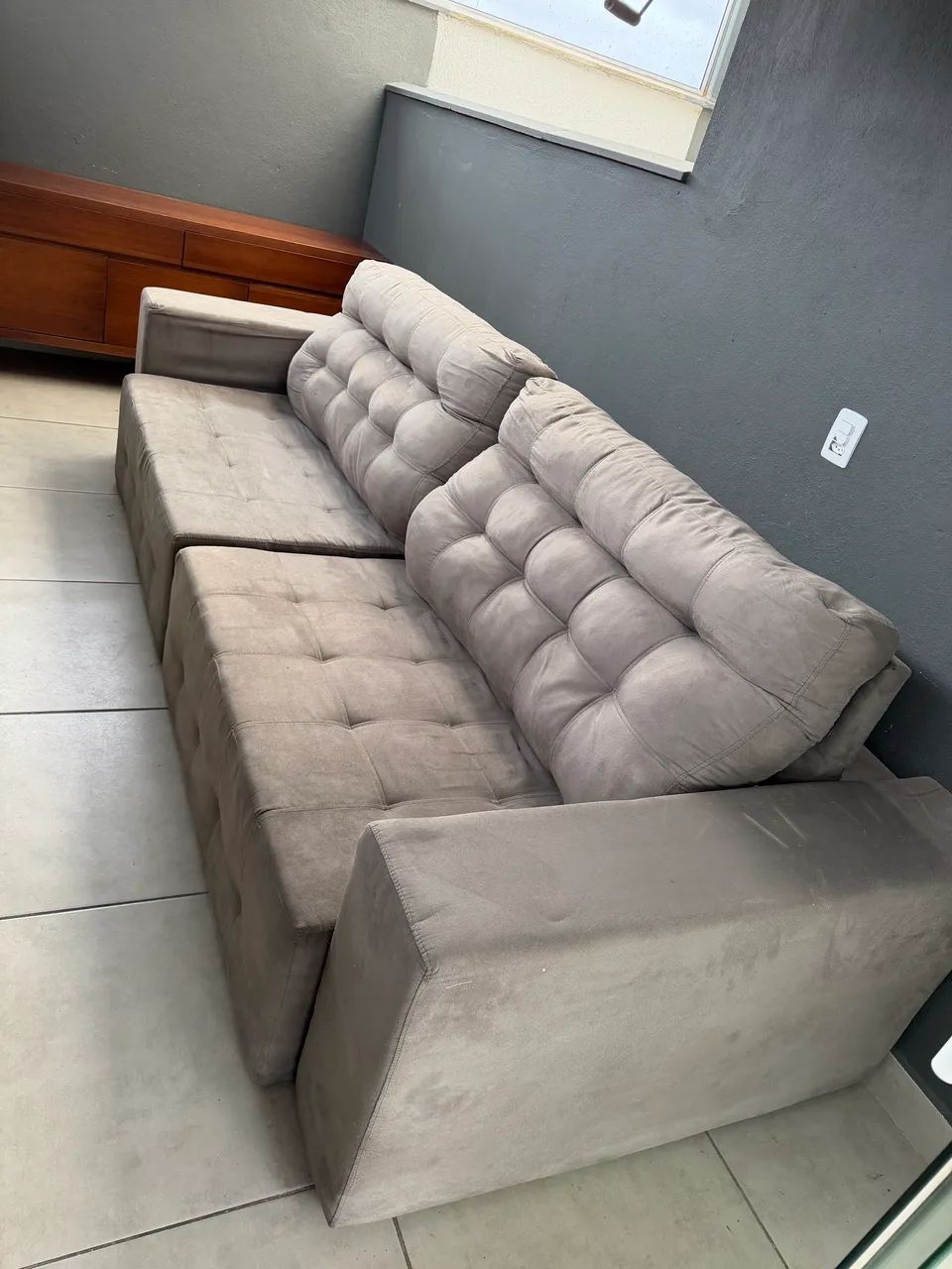 Sofá retrátil Cinza 2,90