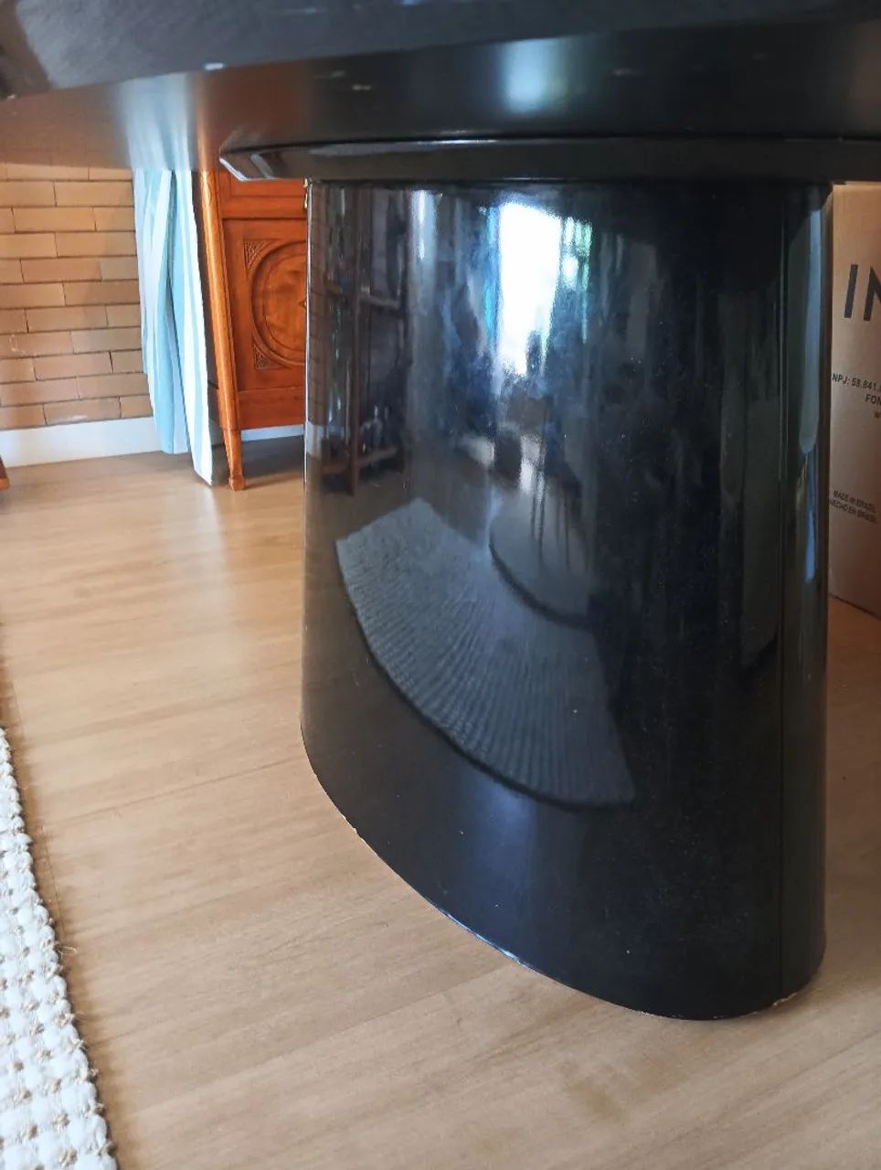 Mesa de Jantar Cone Oval Laca Preta - Foto 4