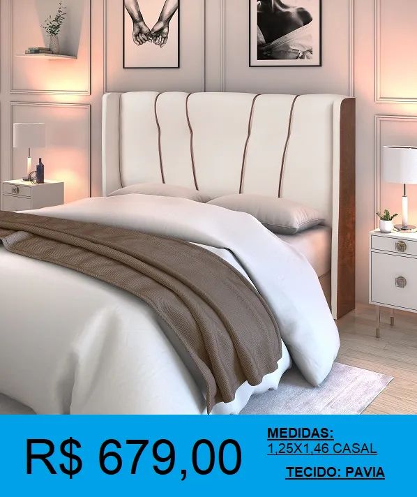 CABECEIRA TECIDO PAIVA =PRONTA ENTREGA