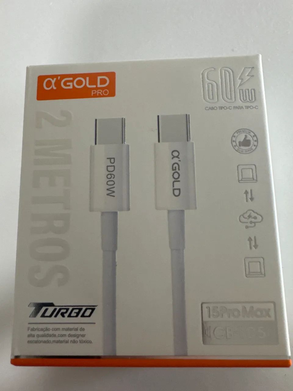 Excelente Cabo Gold de 2 Metros para C/C e C Lightning  - Foto 3
