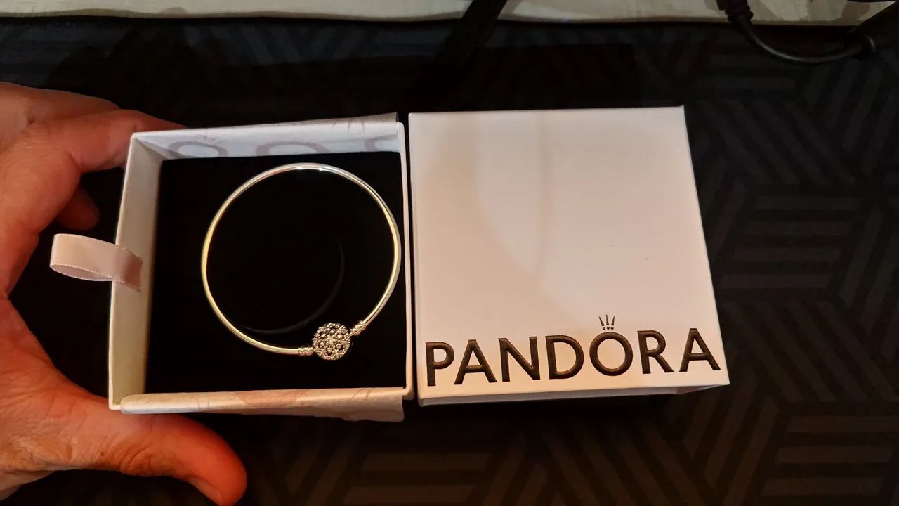 Pandora Original Bracelete Snowflake em Prata Esterlina