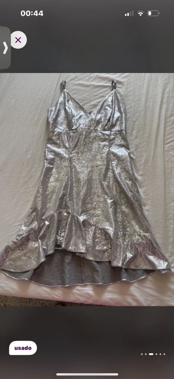 Vestido Amaro prata P  - Foto 3