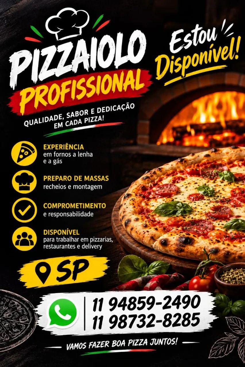 Pizzaiolo disponível 