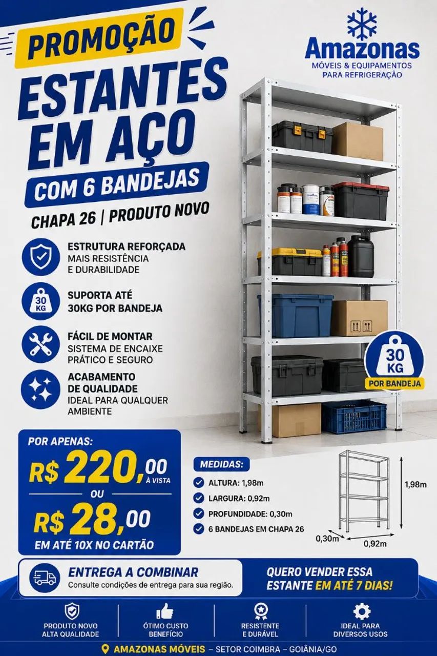 Estante em aço nova 