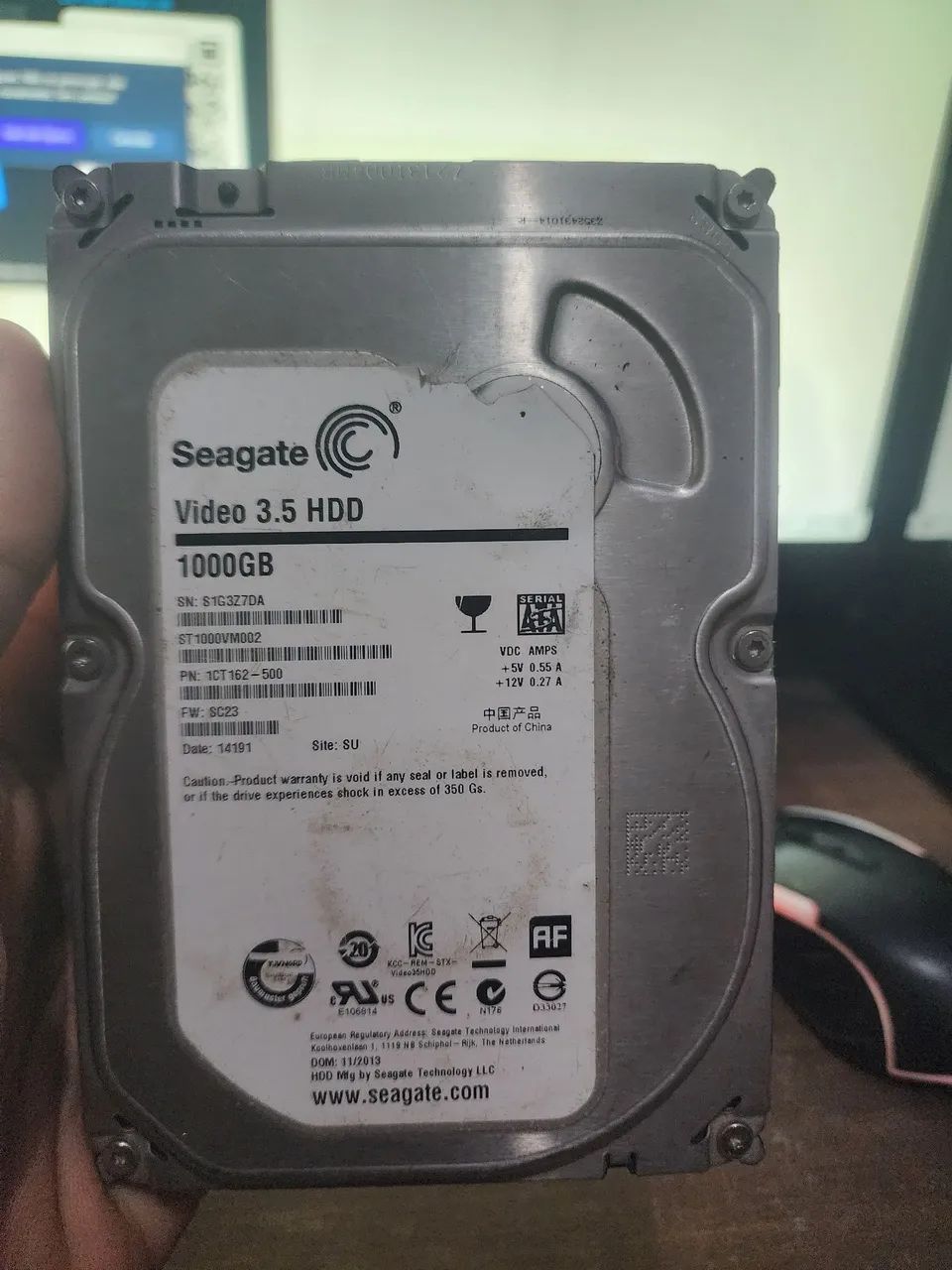 Memoria HD 1000G para pc