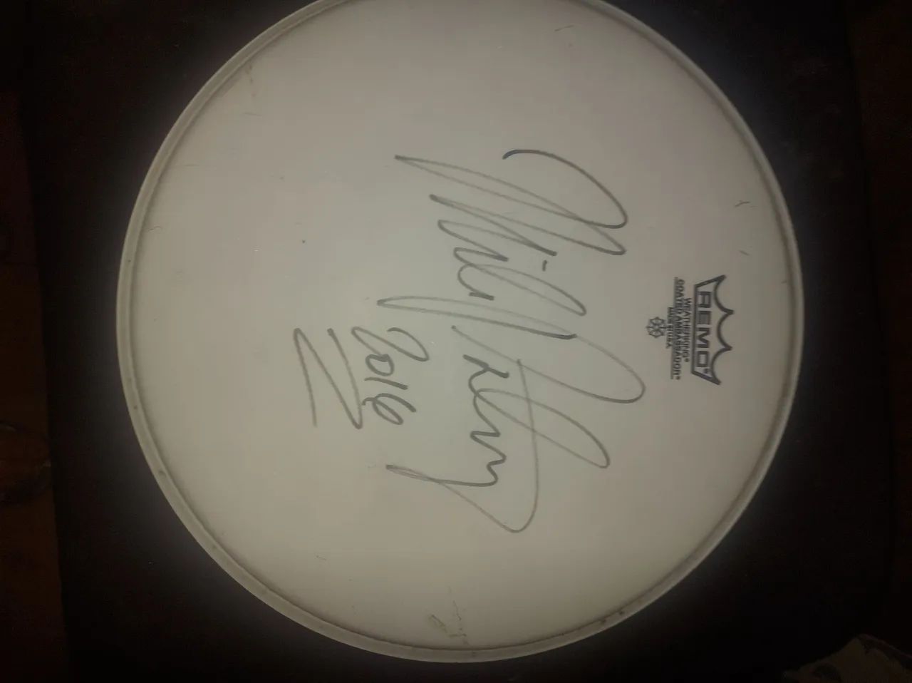 Pele Remo Coated Embassador de 12 polegadas autografada pelo Mike Portnoy - Foto 2