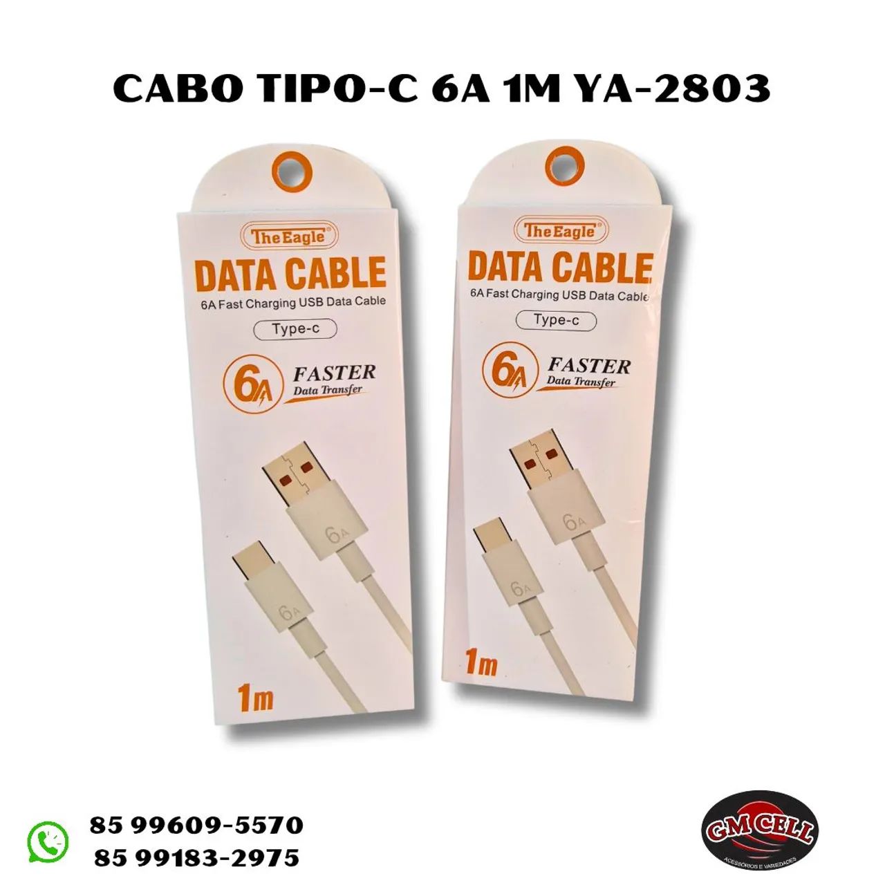 Kit 10 cabos USB TIPO-C 6A 1 metro
