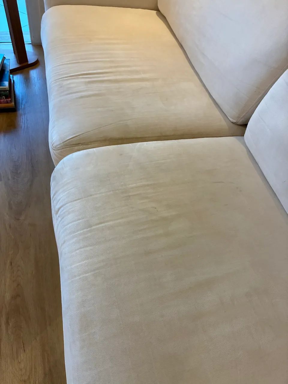 Sofá suede offwhite 210x90cm - Foto 3