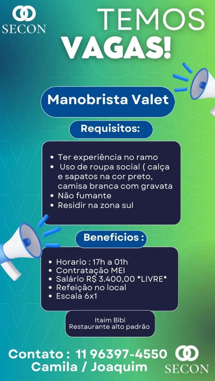 Vaga manobrista 