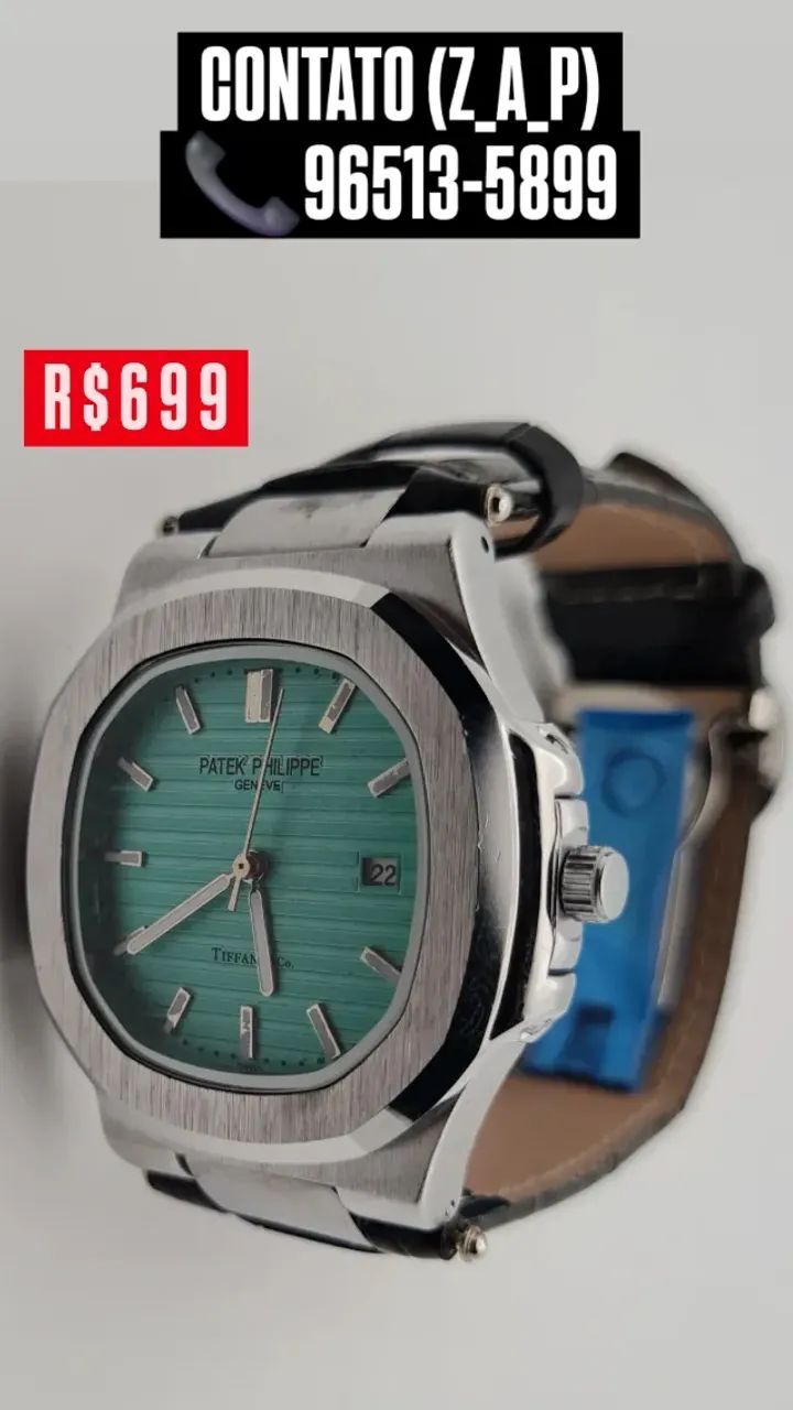 Relógio PATEK PHILIPPE AUTOMÁTICO  - MODELO TIFFANY PULSEIRA DE COURO  - Foto 4
