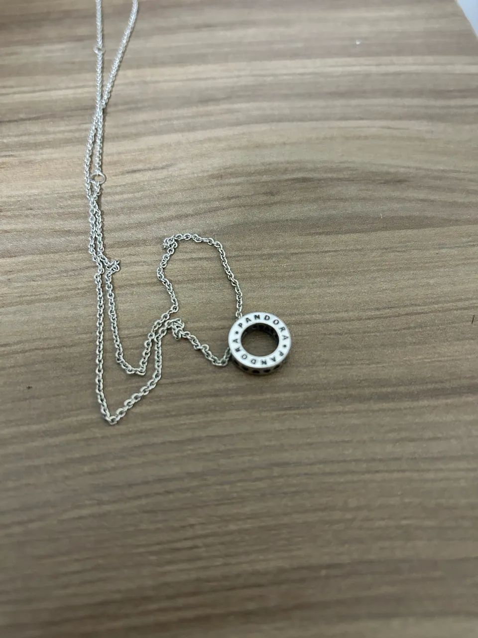 Colar Pandora Corrente de Prata e Pingente Círculo Cravejado - Foto 2