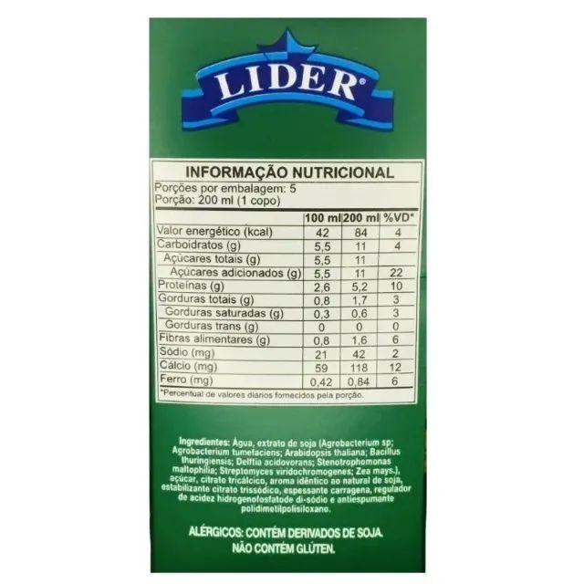 Bebida Leite de Soja Lider kit com 4 Litros - Foto 2