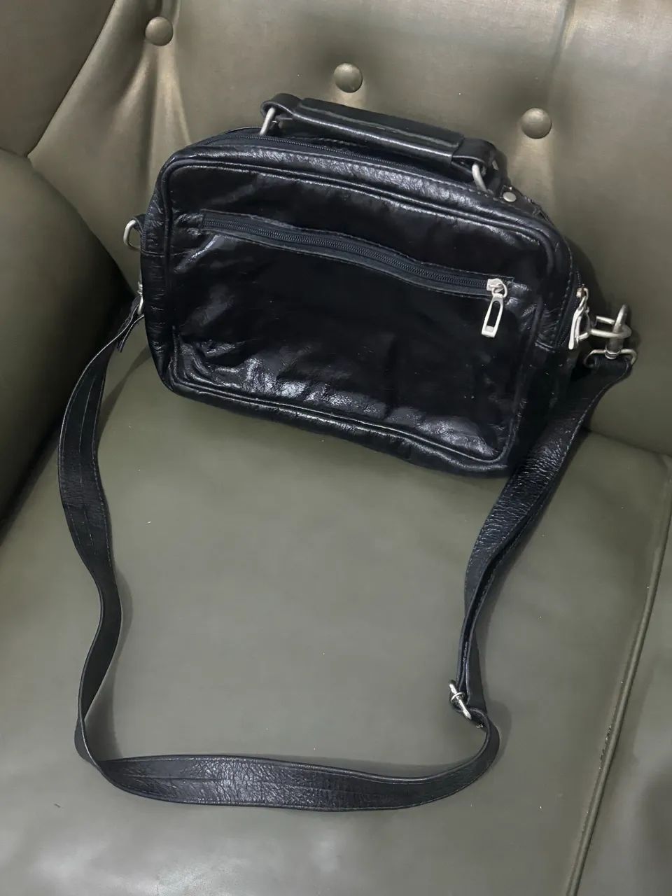 Bolsa Carteiro/Transversal Nova, Couro - Foto 2