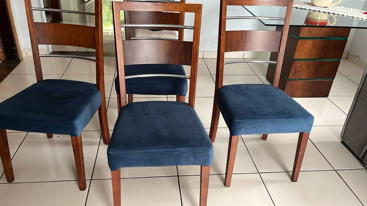 Mesa de 4 cadeiras tampo de vidro - Foto 2