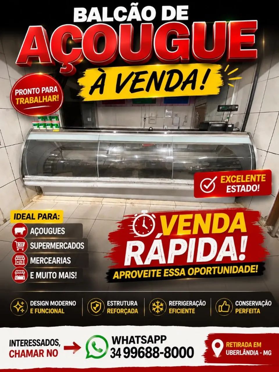 Vendo balcão açougue oportunidade 4.000 só o balcao