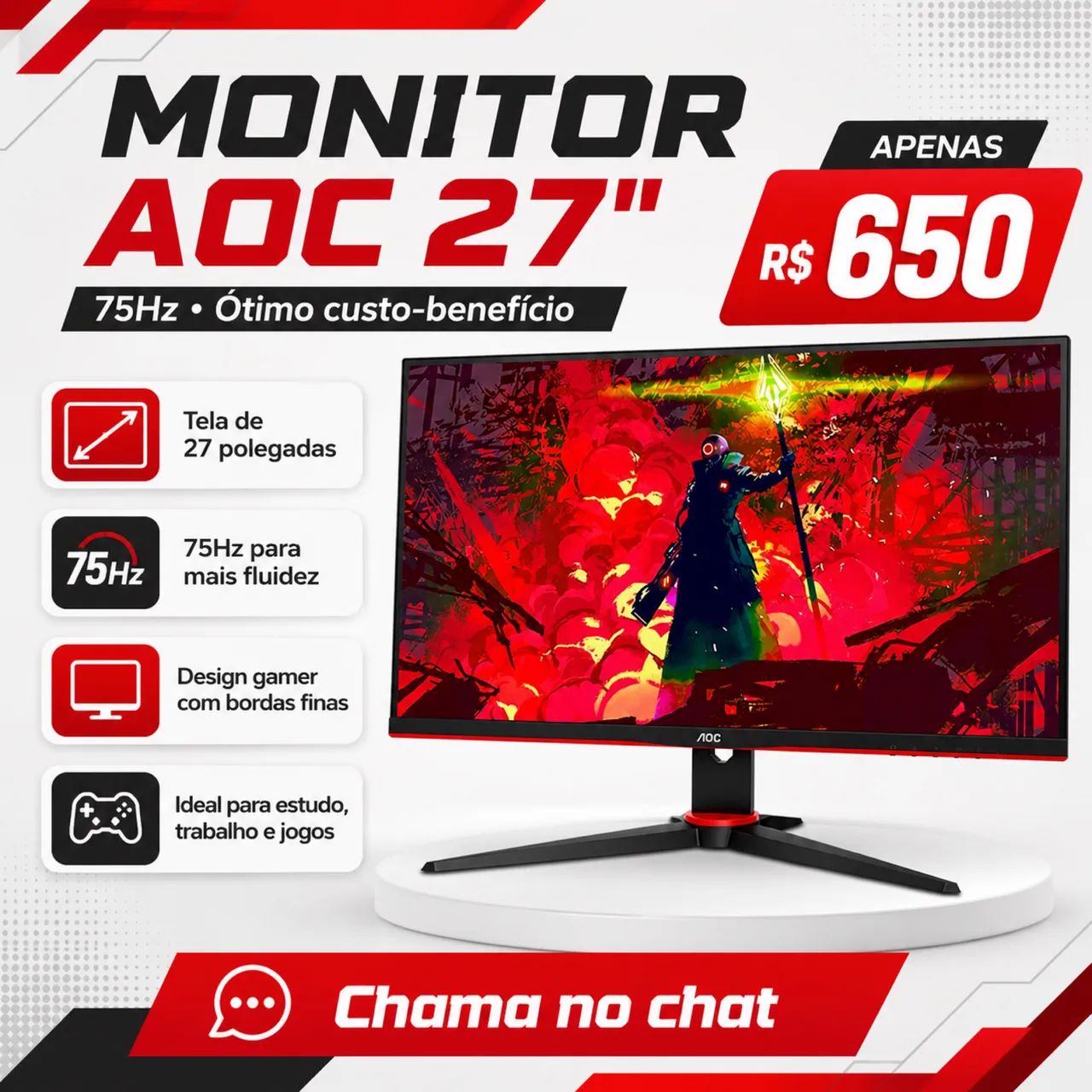 Monitor Gamer AOC 27? 75Hz 