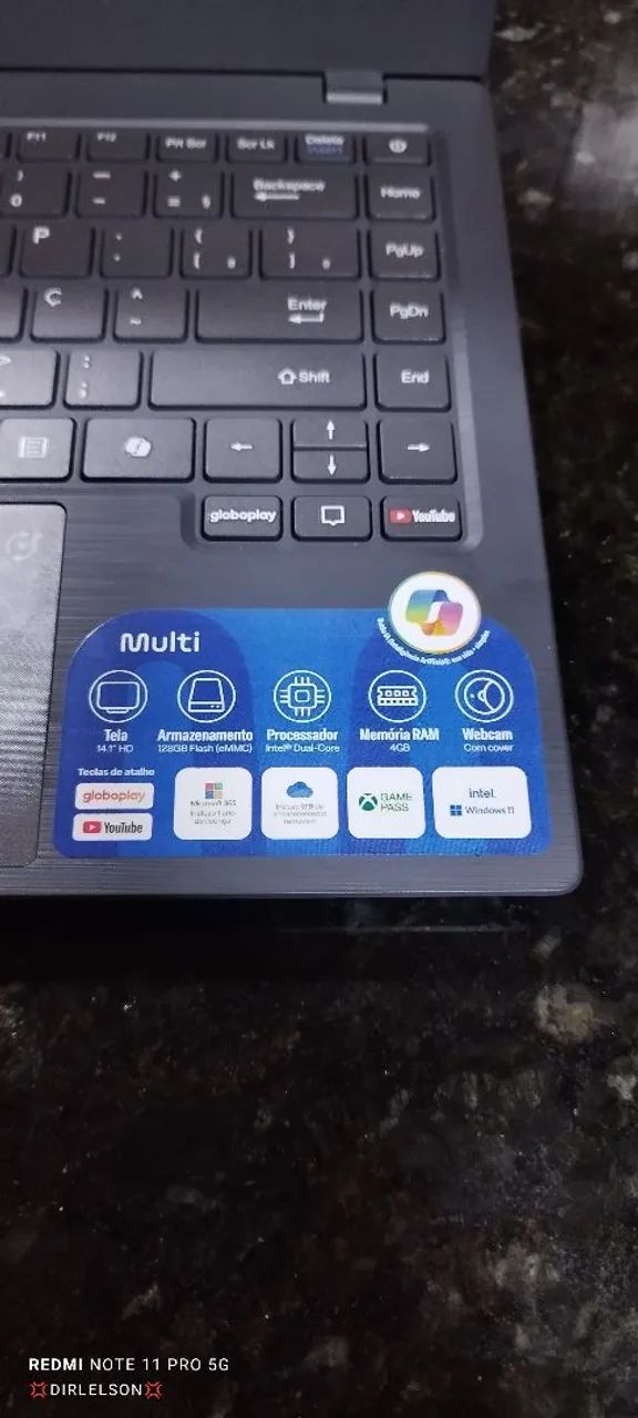 Notebook Multilaser ultra, praticamente novo, possui a película ainda no visor! - Foto 5
