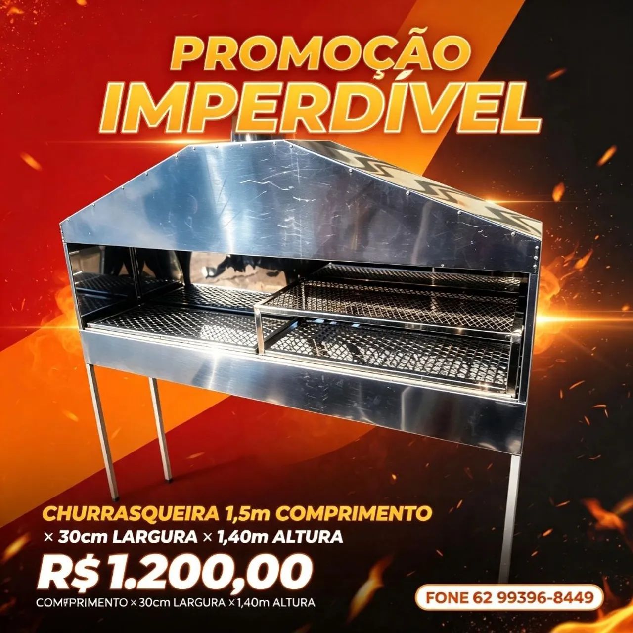 Churrasqueira 1.5 comprimento 