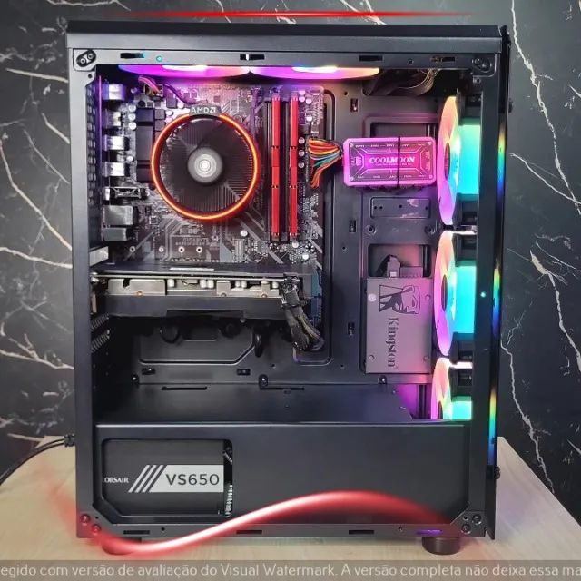 Setup Gamer Ryzen 5 5600X, RX 6600 XT 8GB, 16GB RAM, SSD 240GB, HD 1TB, Gabinete Mavint - Foto 3