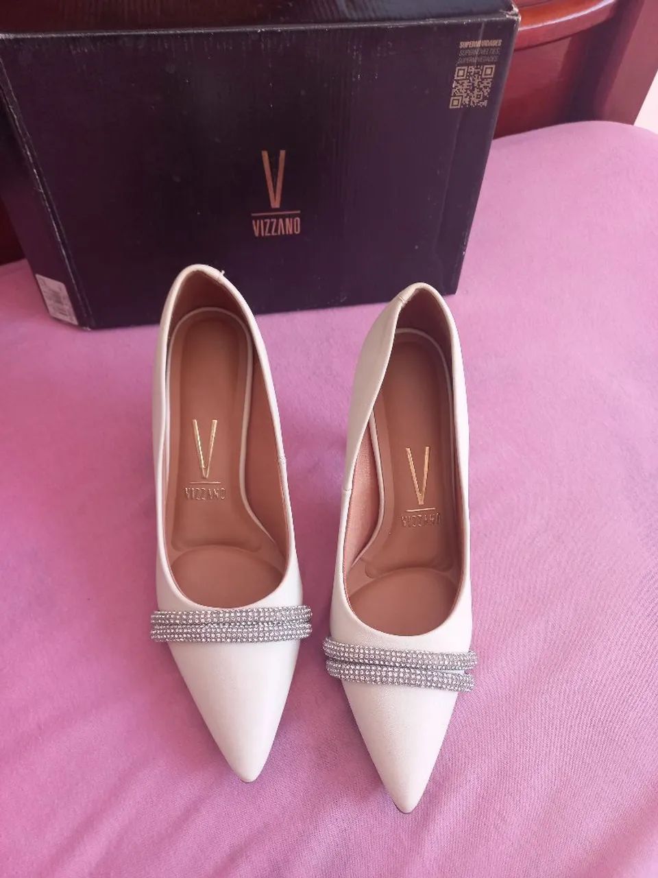 Sapato Vizzano Branco off - Foto 4