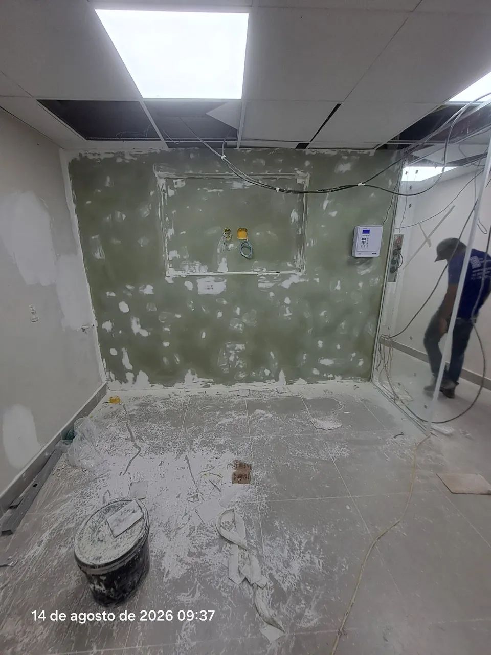 Pintor imassa cimento queimado, *