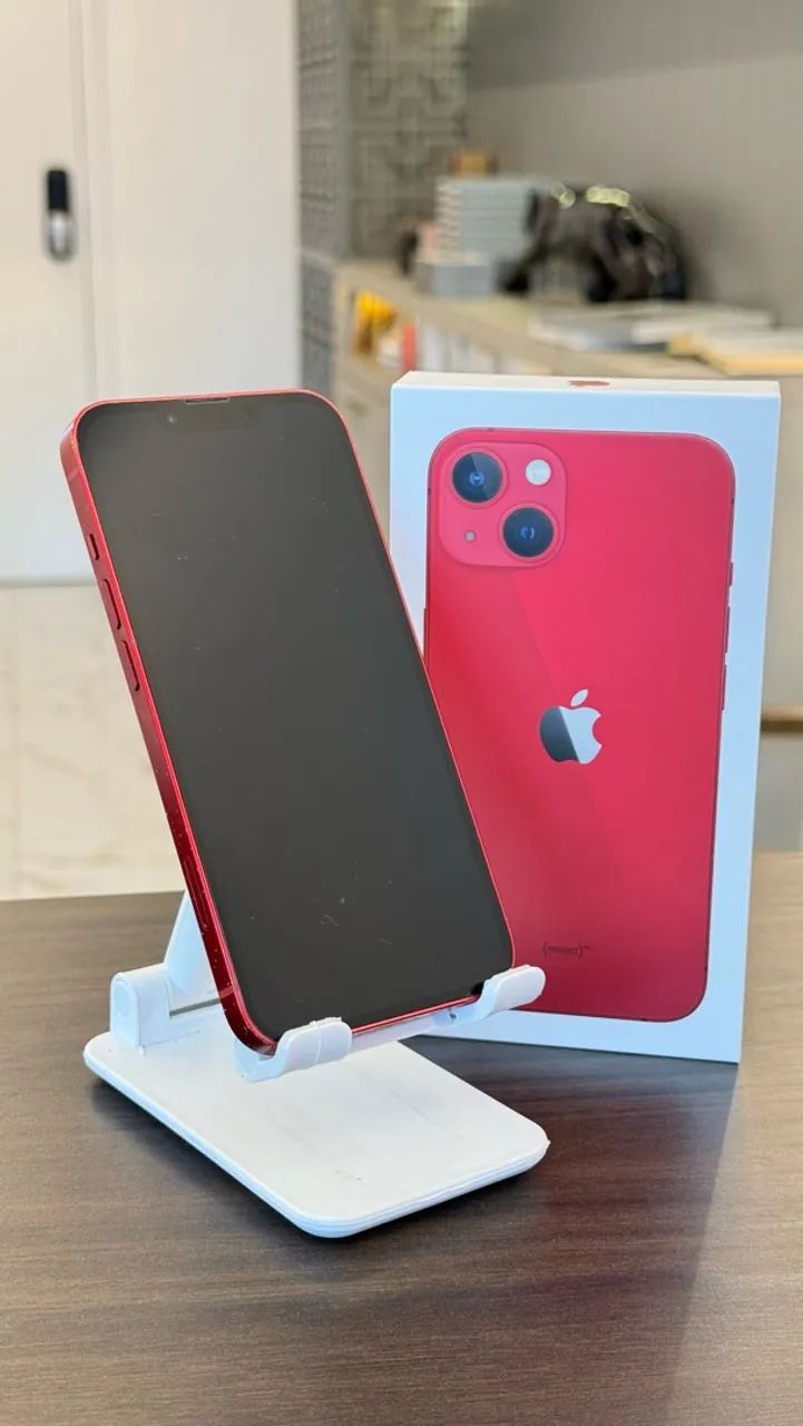 IPHONE 13 128GB VERMELHO SEMINOVO / LOJA FÍSICA - Celulares e