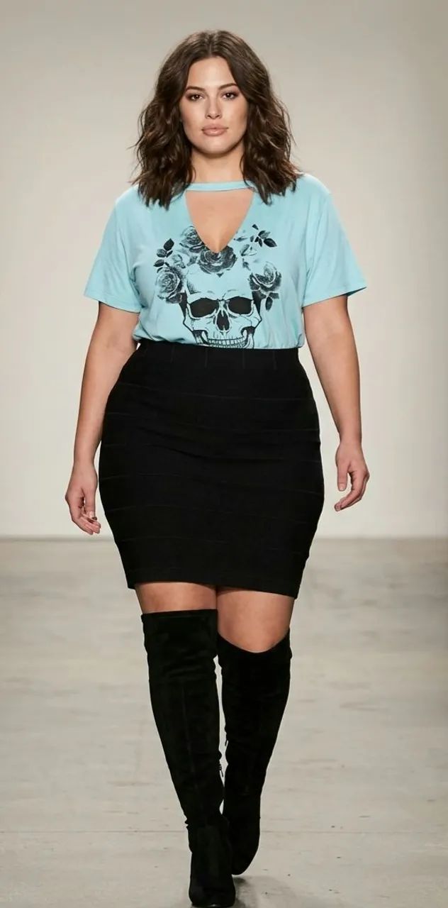 Saia e t-shirts cjto Plus Size gam GG