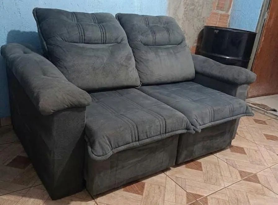 Sofá top retrátil e reclinável cinza!!  - Foto 2