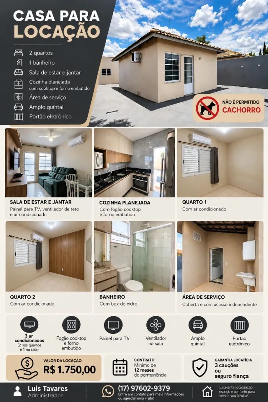 Casa para alugar | Parque da Fraternidade - 2 quartos