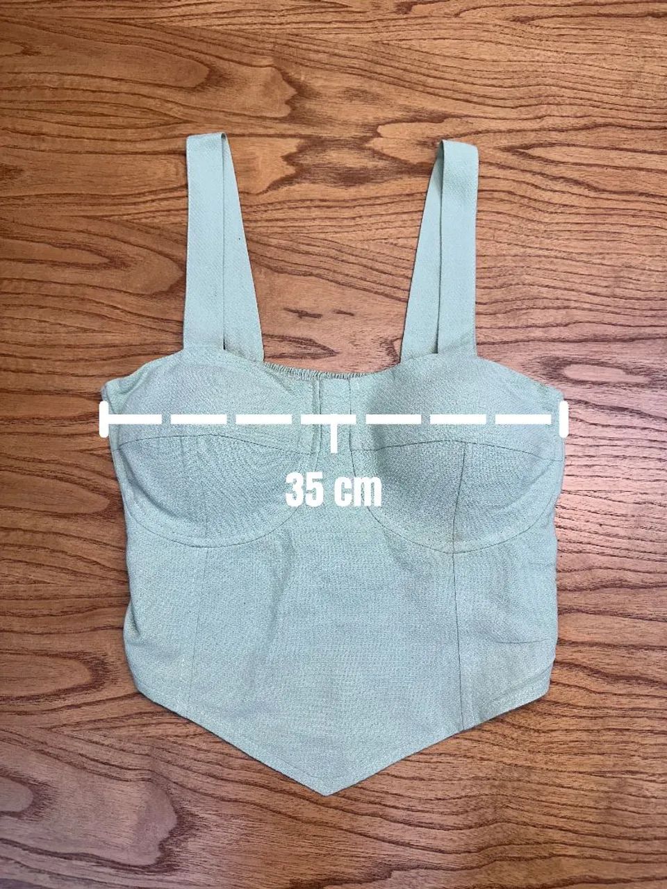 Cropped estilo corset verde claro  - Foto 3