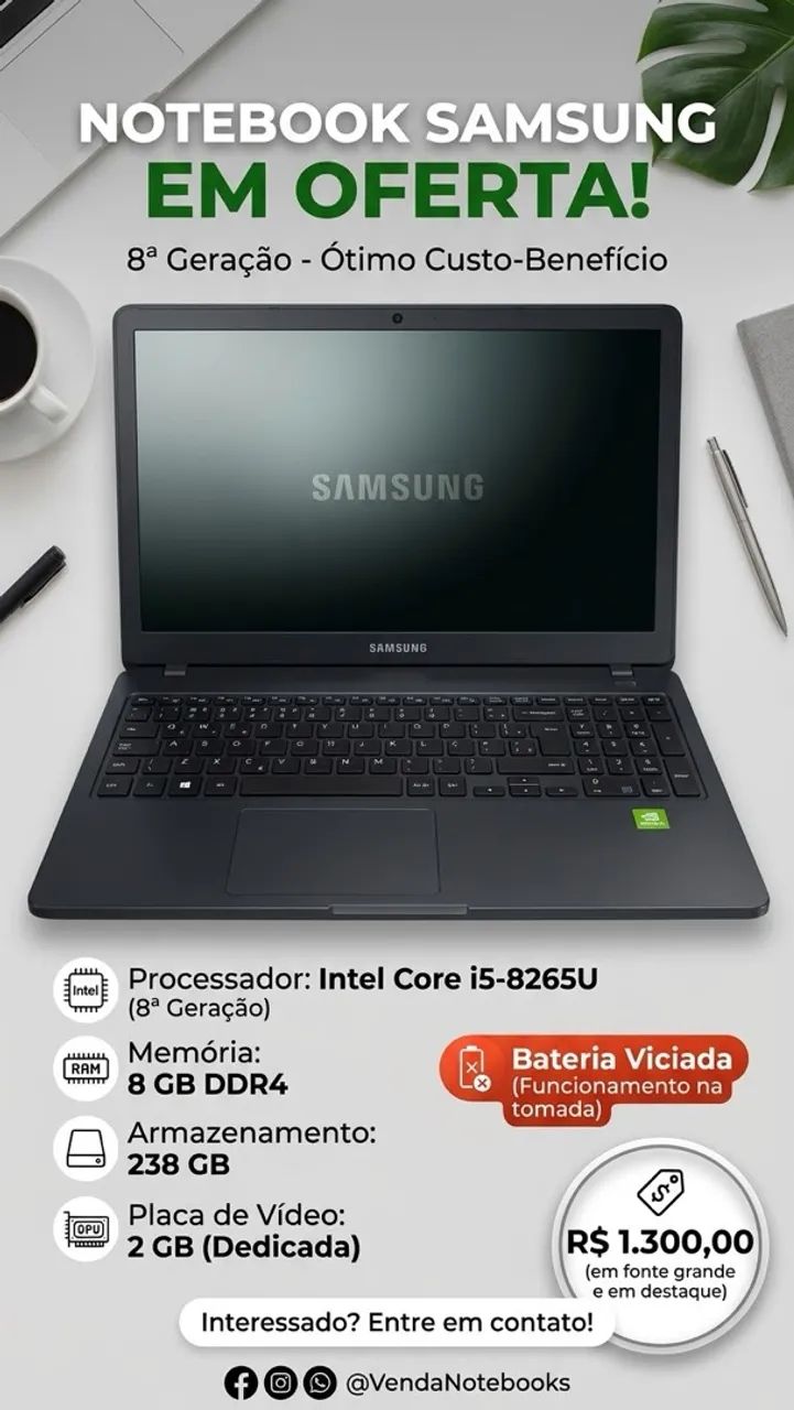Intel Core i5-8265U, 8ª, 8GB RAM, SSD 240GB