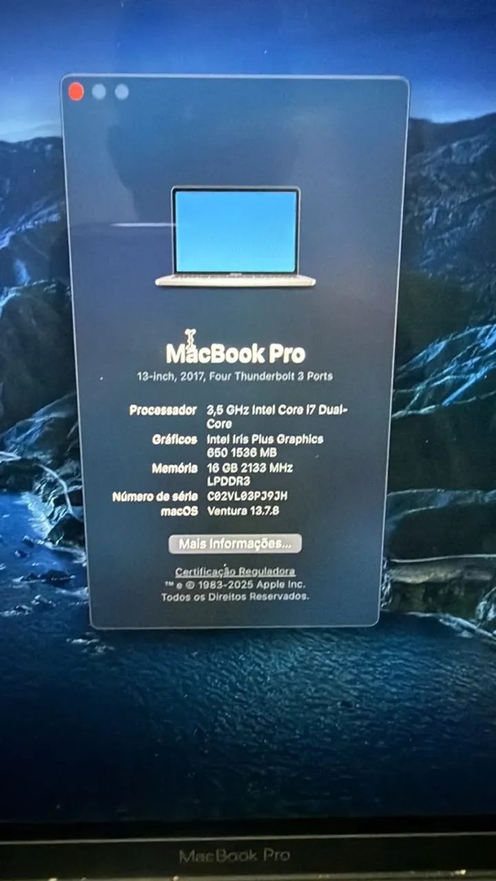 MacBook Pro I7 2017 Com Touch Bar 16g  de Ram e 512 SSD Valor 3500 - Foto 3