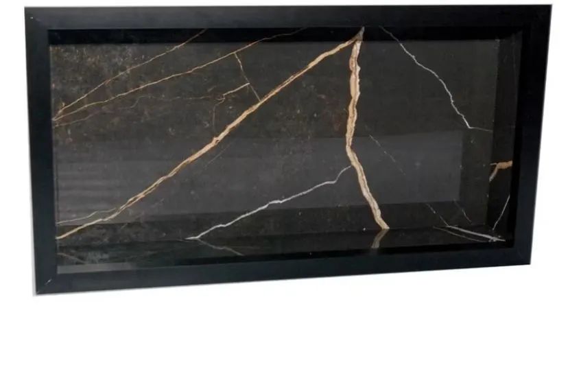 Nicho de porcelanato para banheiro preto 60X30 CM