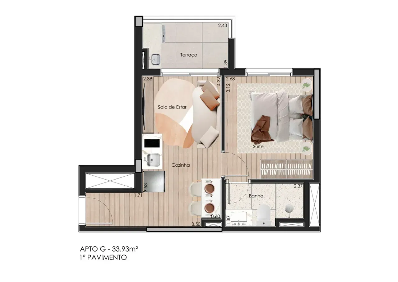 PLANTA 33m²