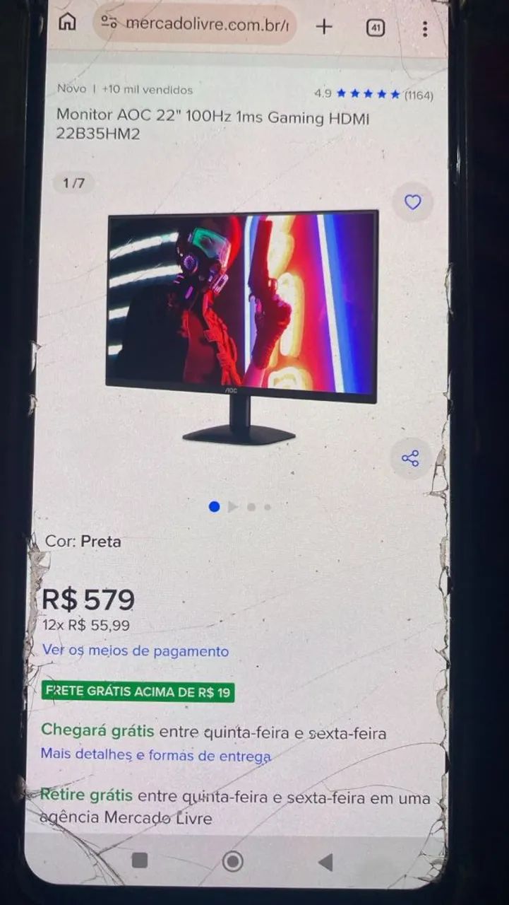 Monitor AOC gamer d 22 polegada 