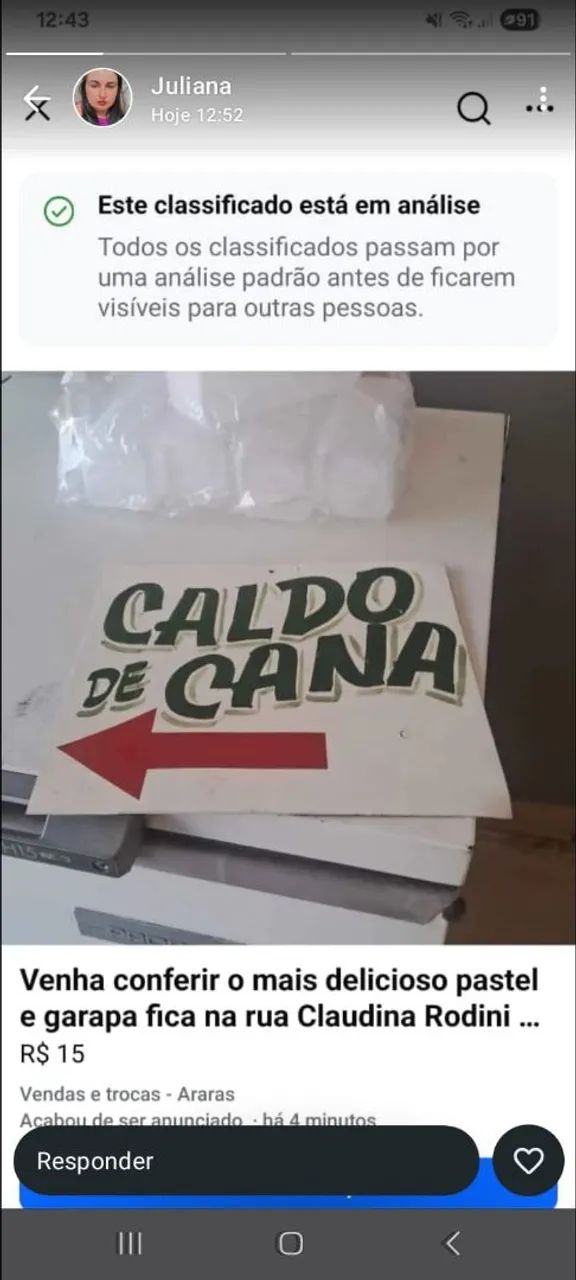 Calda de cana e pastel 