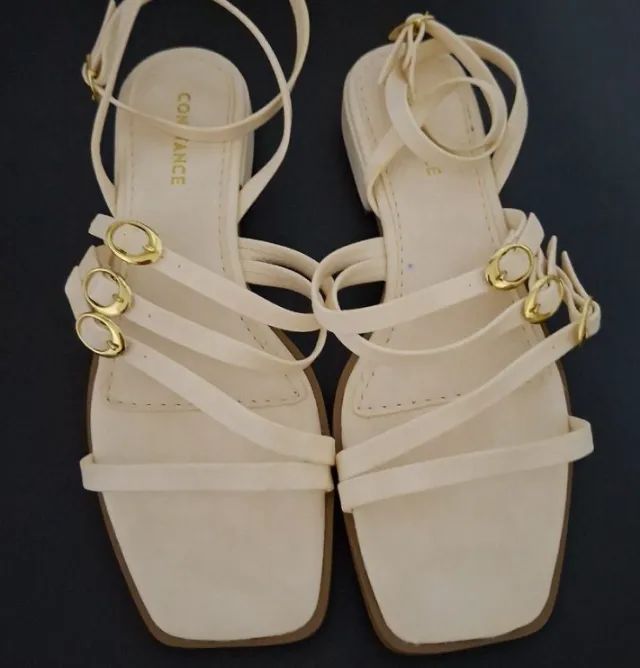 SANDALIA TIRAS BRANCA OFF-WHITE CONSTANCE 